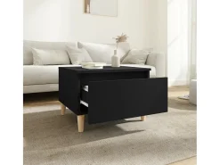 Mesa auxiliar de madera contrachapada negro 50x46x35 cm