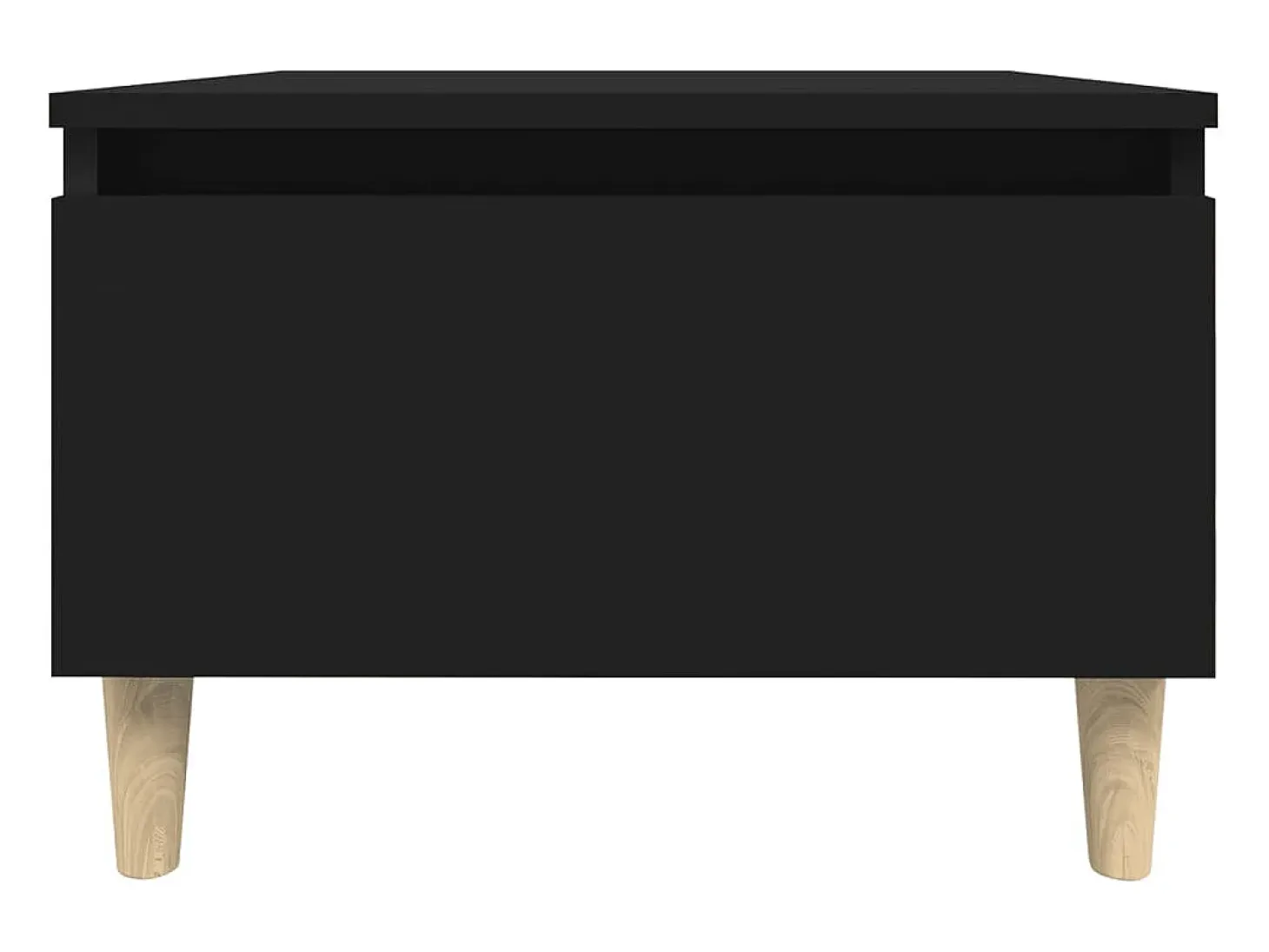 Mesa auxiliar de madera contrachapada negro 50x46x35 cm