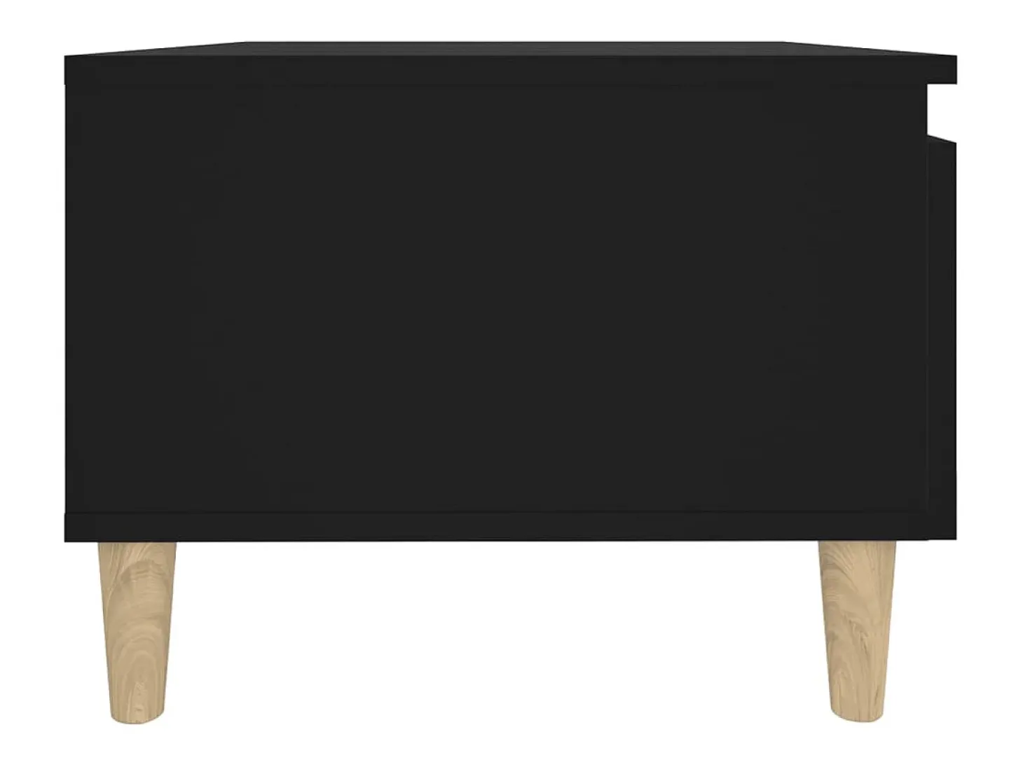 Mesa auxiliar de madera contrachapada negro 50x46x35 cm
