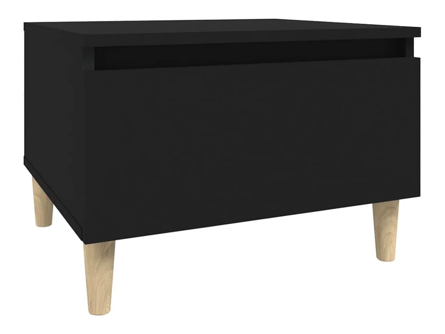 Mesa auxiliar de madera contrachapada negro 50x46x35 cm
