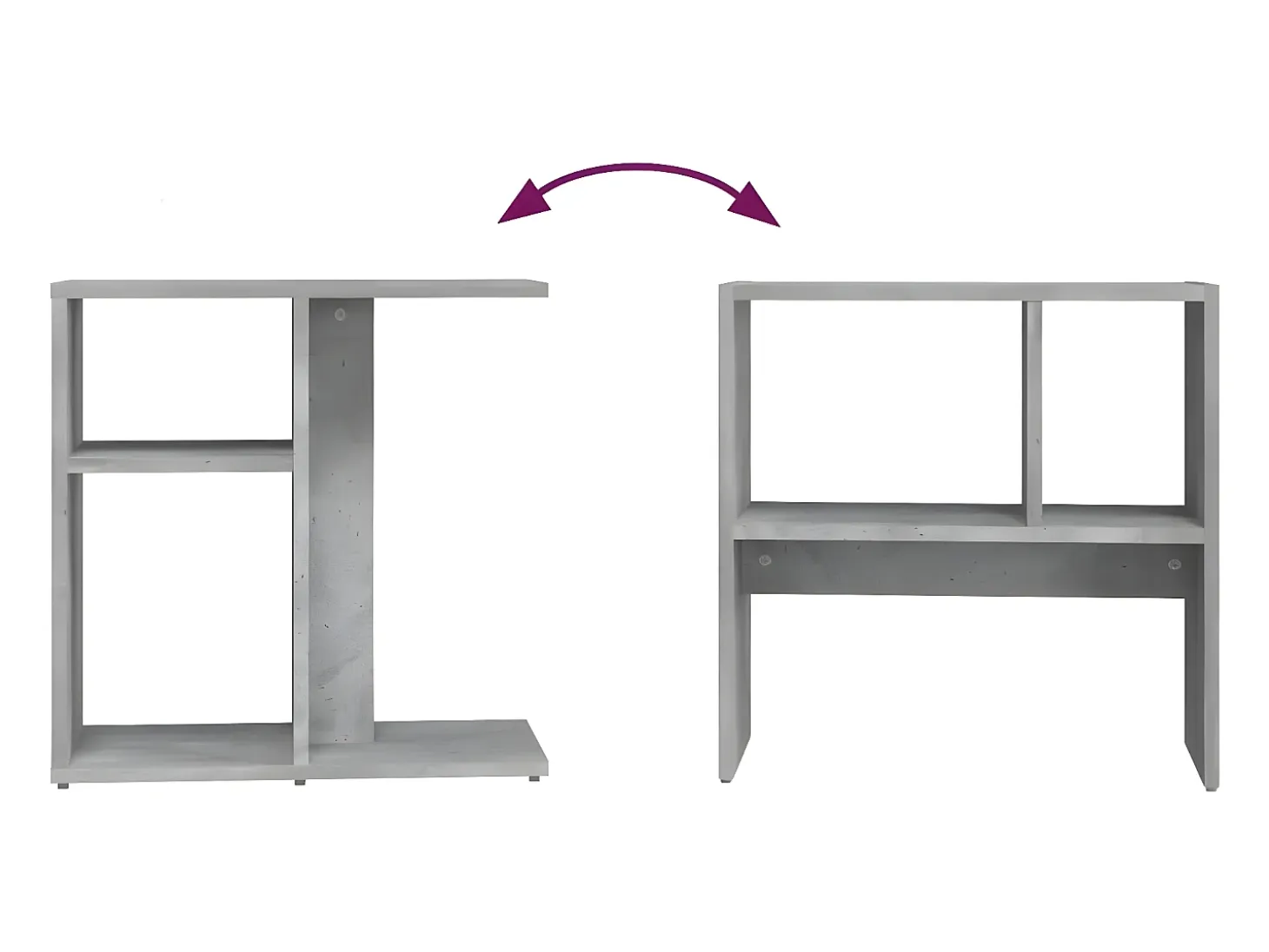Mesa auxiliar de madera contrachapada gris hormigón 50x30x50 cm