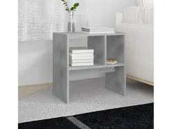 Mesa auxiliar de madera contrachapada gris hormigón 50x30x50 cm