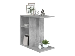 Mesa auxiliar de madera contrachapada gris hormigón 50x30x50 cm