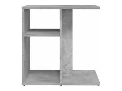 Mesa auxiliar de madera contrachapada gris hormigón 50x30x50 cm