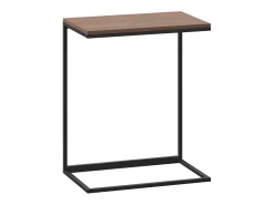 Mesa auxiliar de madera contrachapada negro 55x35x66 cm