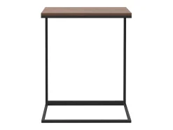 Mesa auxiliar de madera contrachapada negro 55x35x66 cm