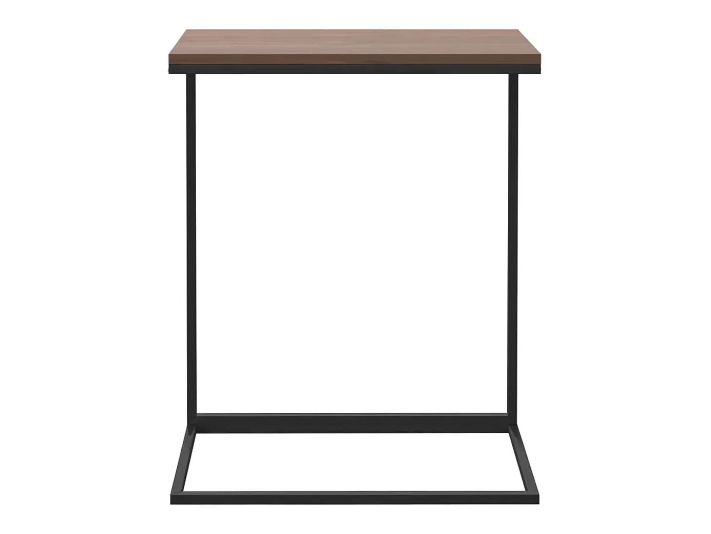 Mesa auxiliar de madera contrachapada negro 55x35x66 cm