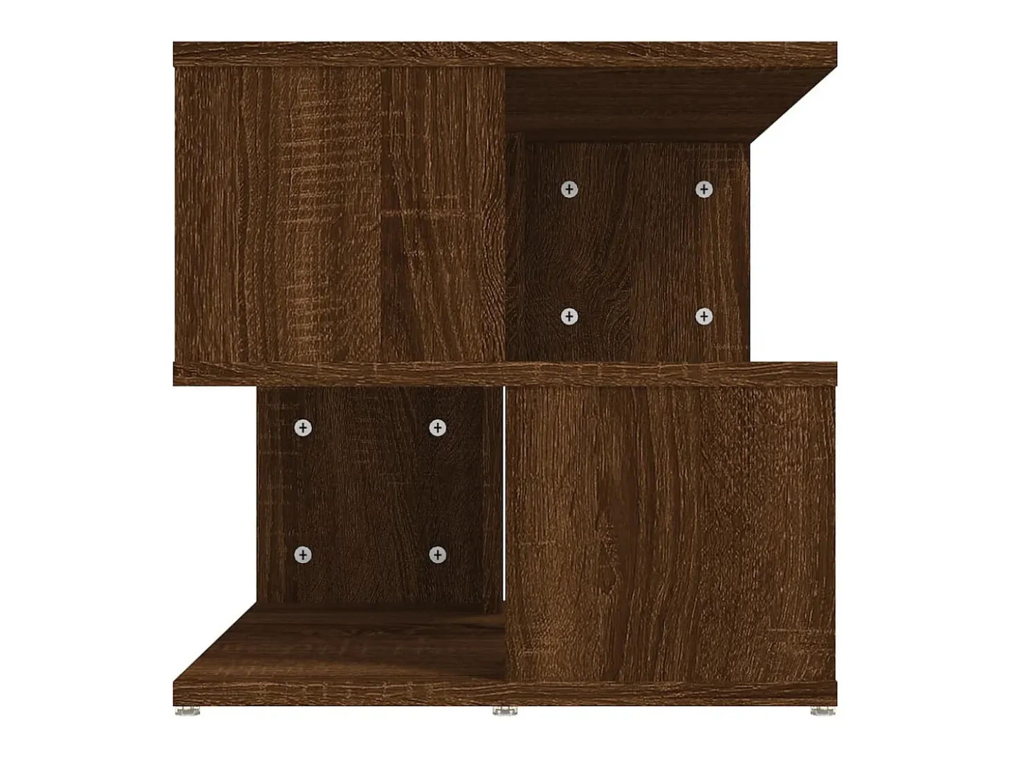Mesa auxiliar de madera contrachapada marrón roble 40x40x40 cm