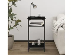Mesa auxiliar de madera contrachapada negra 40x30x75 cm ES156432