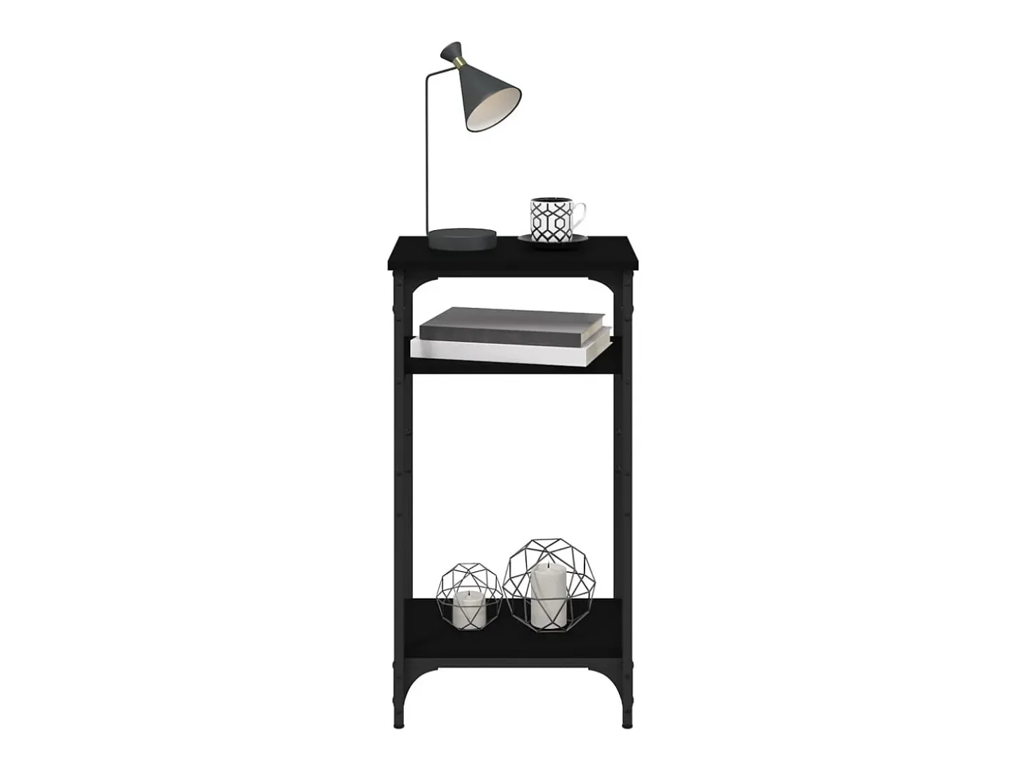 Mesa auxiliar de madera contrachapada negra 40x30x75 cm ES156432