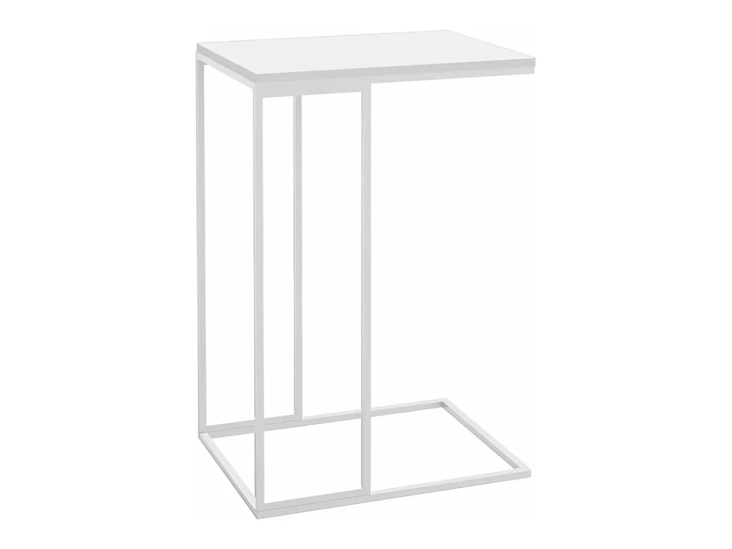 Mesa auxiliar de madera contrachapada blanco 40x30x59 cm