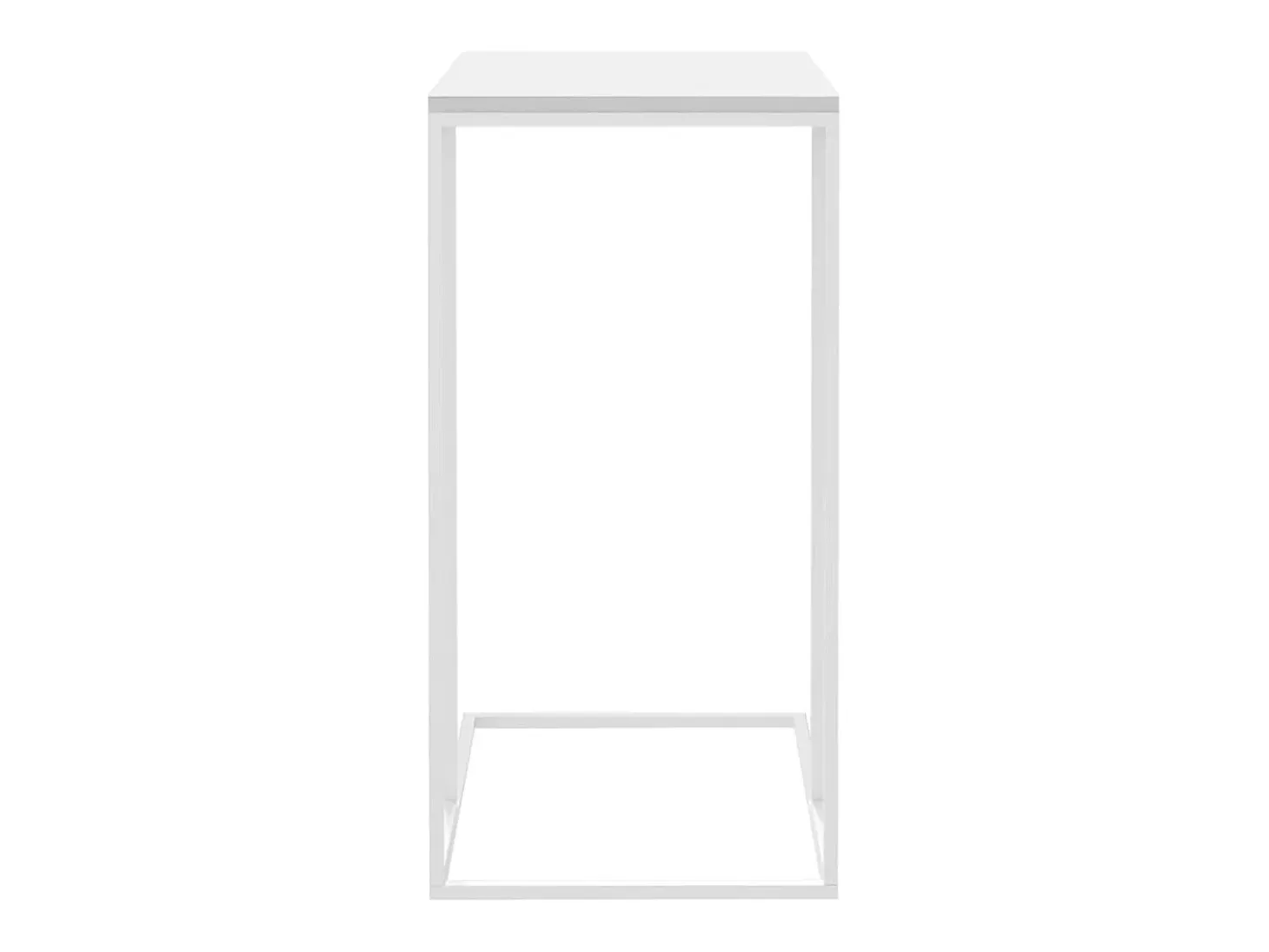 Mesa auxiliar de madera contrachapada blanco 40x30x59 cm