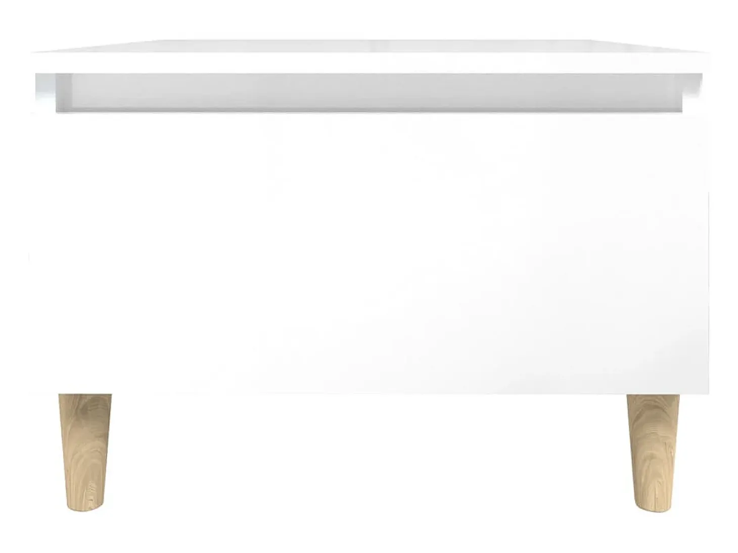 Mesa auxiliar de madera contrachapada blanco brillo 50x46x35 cm