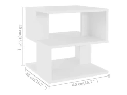Mesa auxiliar de madera contrachapada blanco 40x40x40 cm