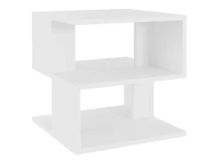 Mesa auxiliar de madera contrachapada blanco 40x40x40 cm