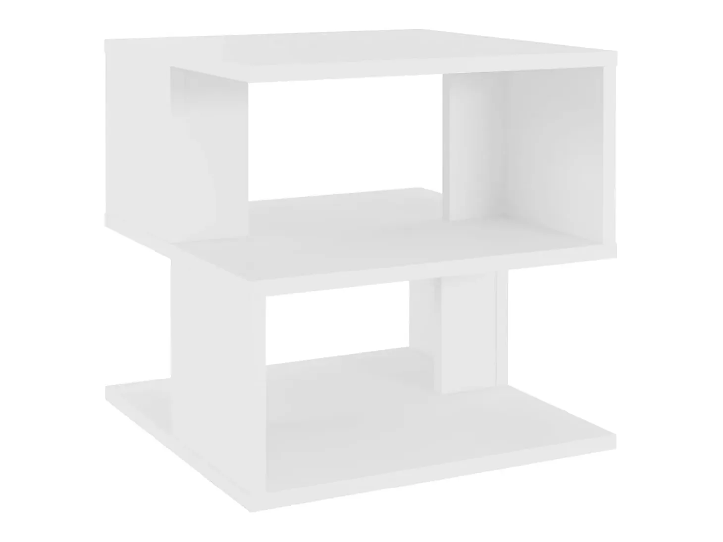 Mesa auxiliar de madera contrachapada blanco 40x40x40 cm