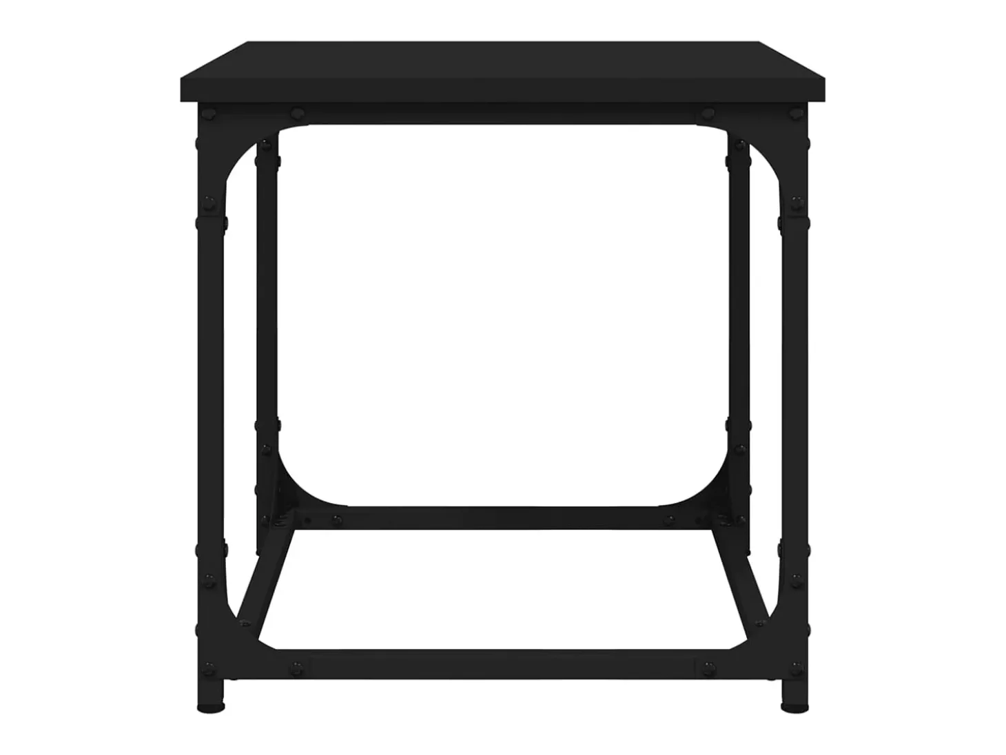 Mesa auxiliar de madera contrachapada negro 40x40x40 cm