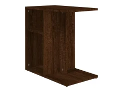 Mesa auxiliar de madera contrachapada marrón roble 50x30x50 cm