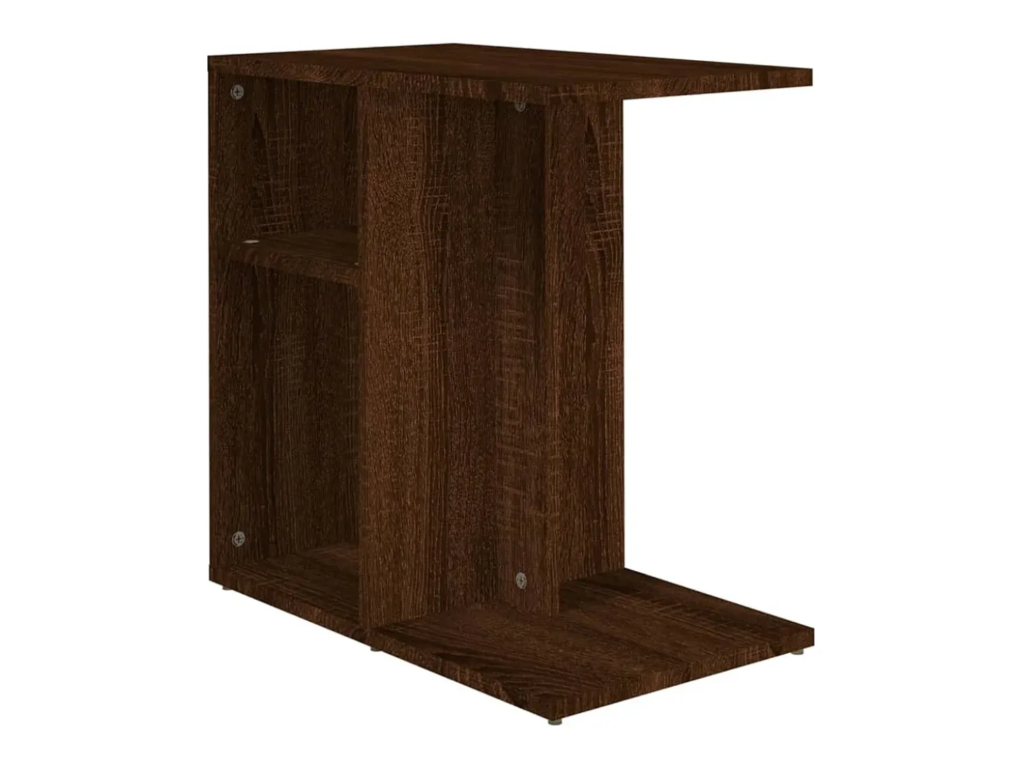 Mesa auxiliar de madera contrachapada marrón roble 50x30x50 cm