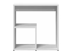 Mesa auxiliar de madera contrachapada blanco 50x30x50 cm