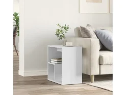 Mesa auxiliar de madera contrachapada blanco 50x30x50 cm