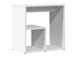 Mesa auxiliar de madera contrachapada blanco 50x30x50 cm