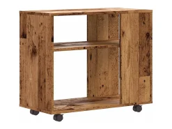Mesa auxiliar de madera contrachapada envejecida 70x35x55 cm