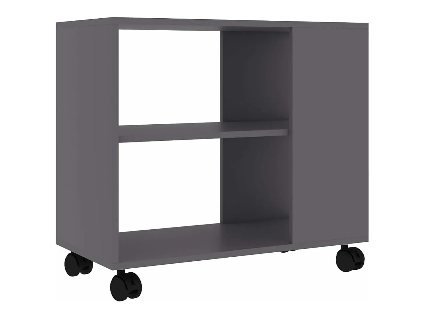 Mesa auxiliar de madera de ingeniería gris 70x35x55 cm