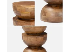 Mesa auxiliar de madera de mango nogal