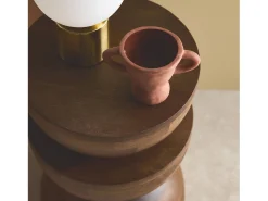 Mesa auxiliar de madera de mango nogal