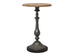Mesa auxiliar de madera de abeto maciza marrón 40x64 cm