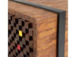 Mesa auxiliar de madera de teca 60x60x38 cm