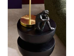 Mesa auxiliar de madera de mango negro