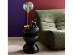 Mesa auxiliar de madera de mango negro