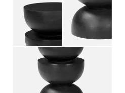 Mesa auxiliar de madera de mango negro