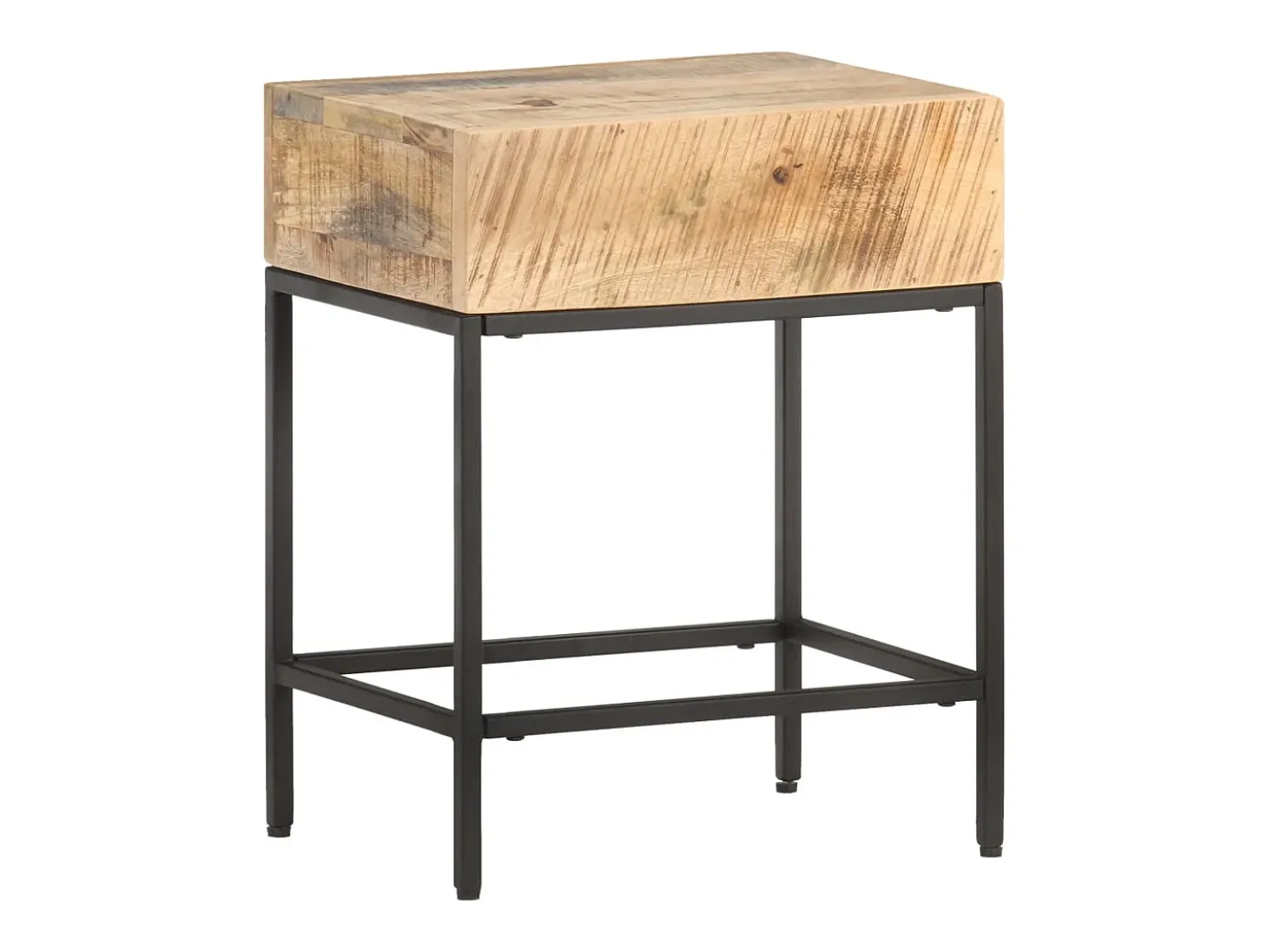 Mesa auxiliar de madera de mango maciza 40x30x50 cm