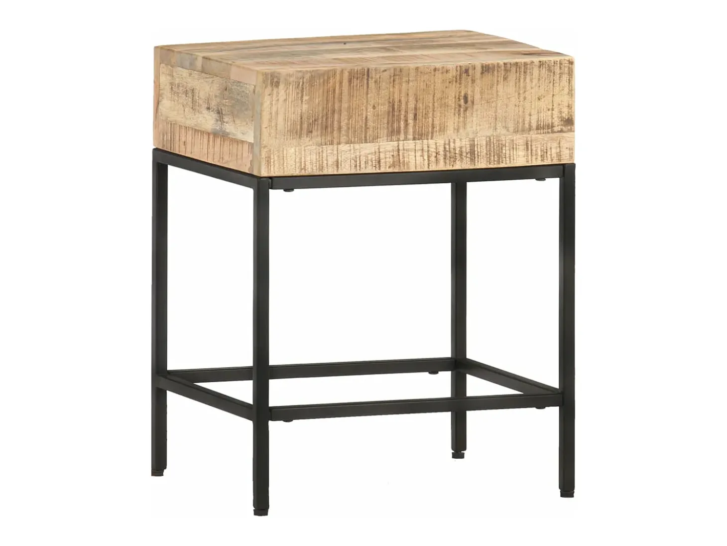 Mesa auxiliar de madera de mango maciza 40x30x50 cm