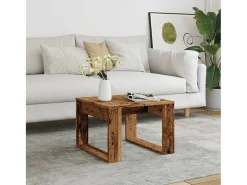 Mesa auxiliar de madera de ingeniería envejecida 50x50x35 cm