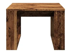 Mesa auxiliar de madera de ingeniería envejecida 50x50x35 cm