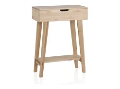 Mesa auxiliar de madera de abedul natural