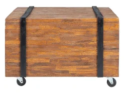 Mesa auxiliar de madera de teca 60x60x38 cm