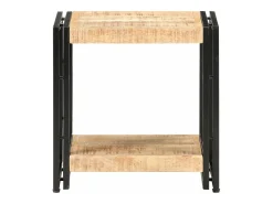 Mesa auxiliar de madera de mango rugosa 40x30x40 cm
