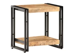 Mesa auxiliar de madera de mango rugosa 40x30x40 cm