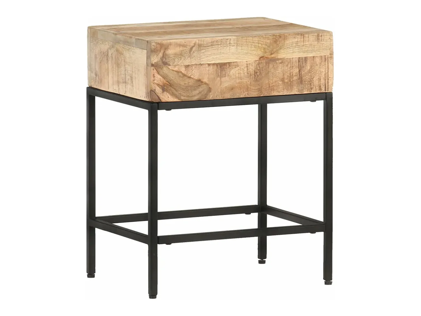 Mesa auxiliar de madera de mango maciza 40x30x50 cm