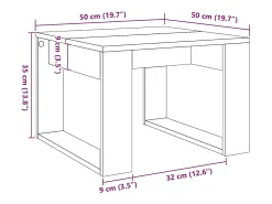 Mesa auxiliar de madera de ingeniería roble artisan 50x50x35 cm