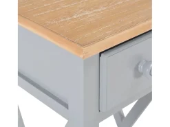 Mesa auxiliar de madera gris 27x27x65,5 cm