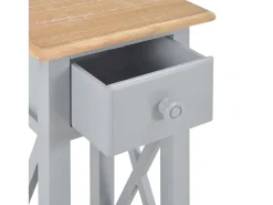Mesa auxiliar de madera gris 27x27x65,5 cm