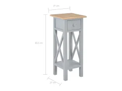 Mesa auxiliar de madera gris 27x27x65,5 cm