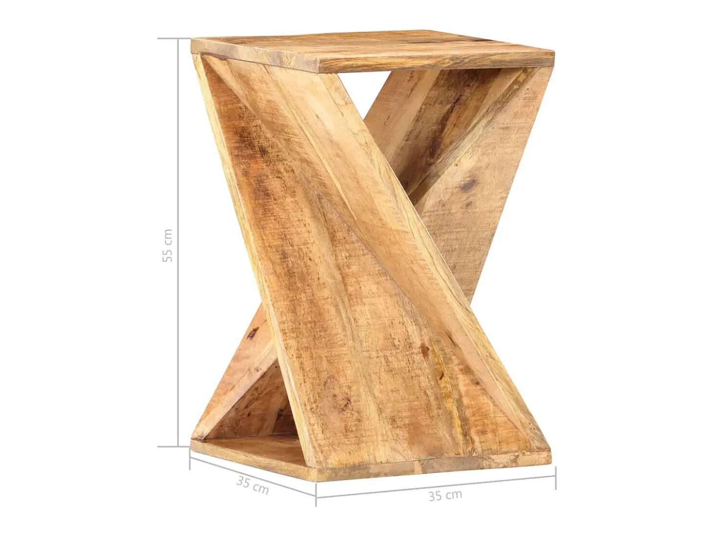 Mesa auxiliar de madera maciza de mango 35x35x55 cm ES679168