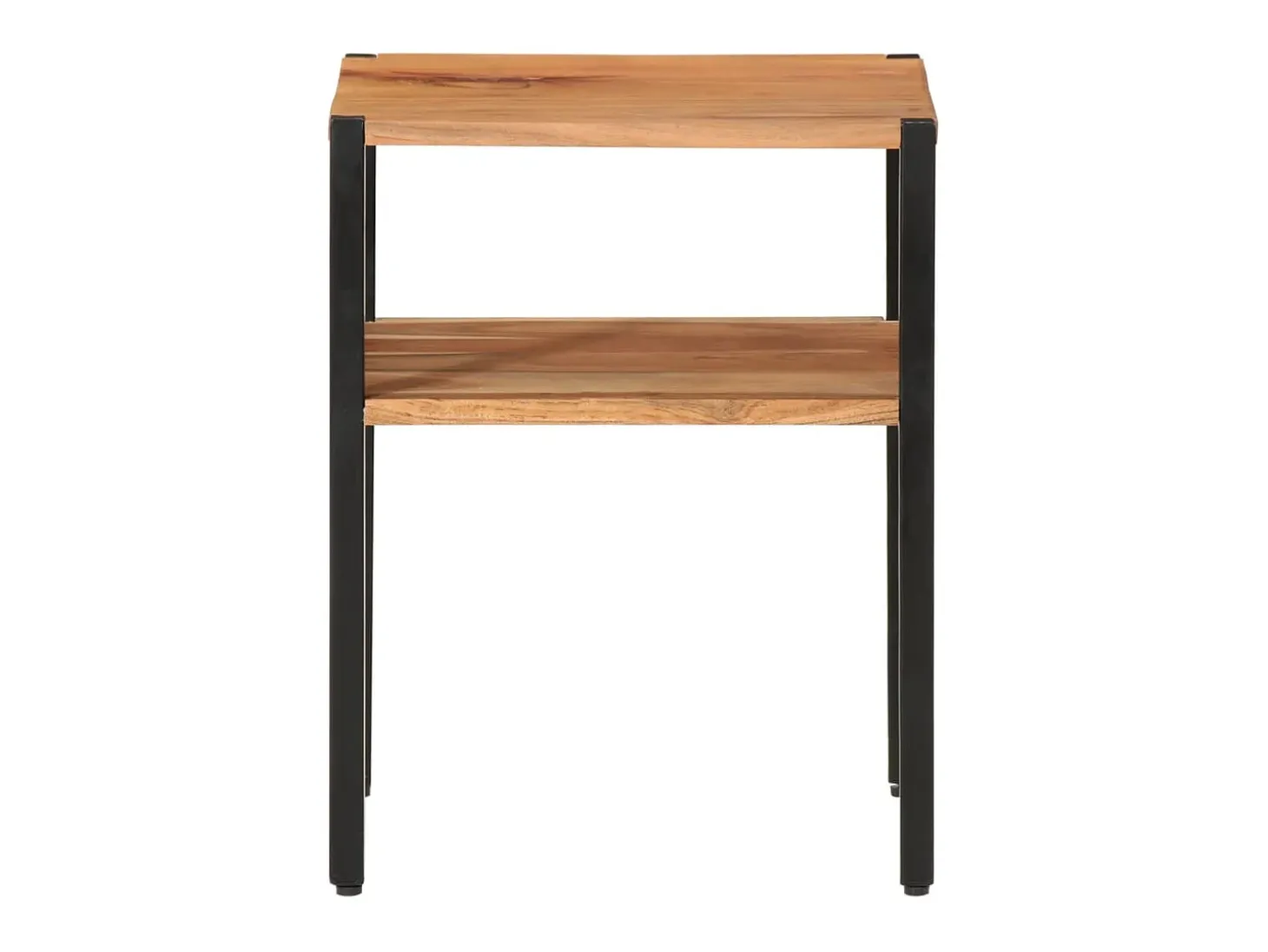 Mesa auxiliar de madera maciza acacia y hierro 35x35x45 cm